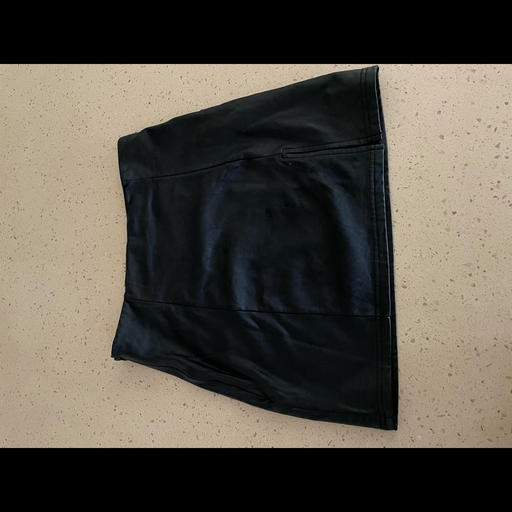 Leather skirt with slit